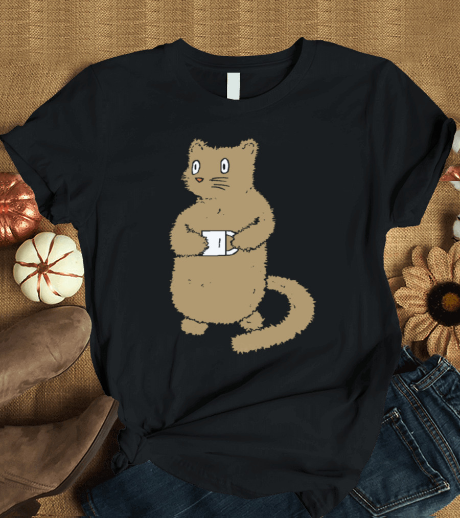 Mountain Lion Holding Coffee Cup T-Shirt