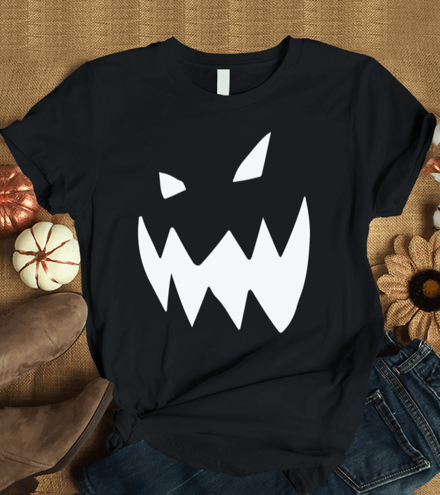 Pumpkin Grumpy Face Halloween Jack-O'-Lantern T-Shirt