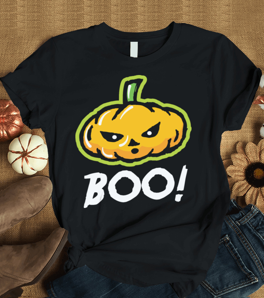 Boo Pumpkin Halloween Drawing T-Shirt