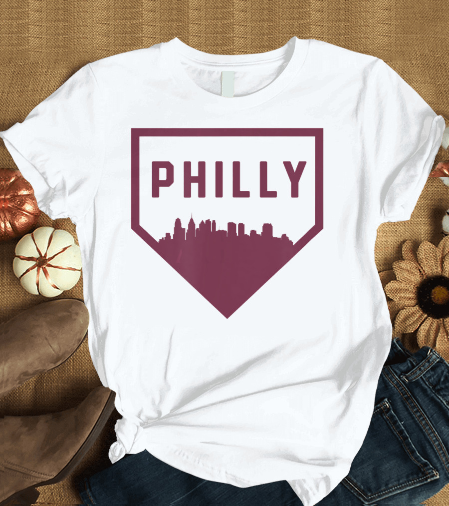 Philly Home Baseball Skyline Cool Philadelphia T-Shirt