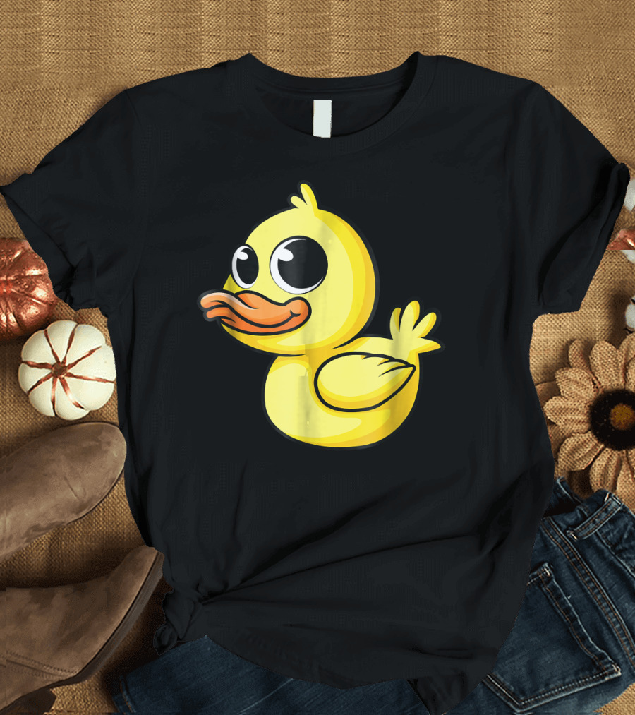 Cute Yellow Cartoon Duckling Baby Duck Bird T-Shirt