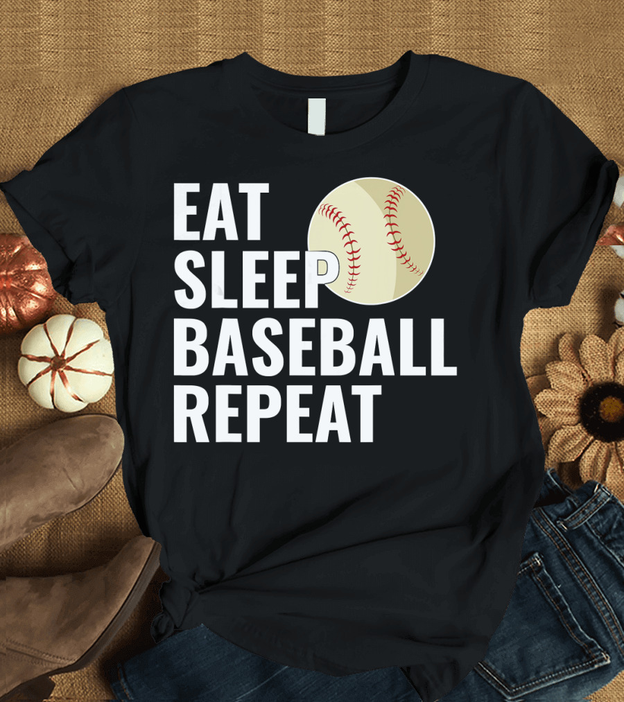 Eat Sleep Baseball Repeat Men Kid Bo Sports Lifestyle T-Shirt