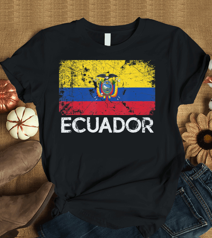 Ecuador Vintage Flag Grunge T-Shirt