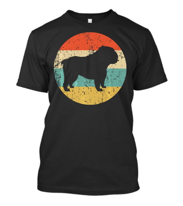 English Bulldog Retro Circle T-Shirt