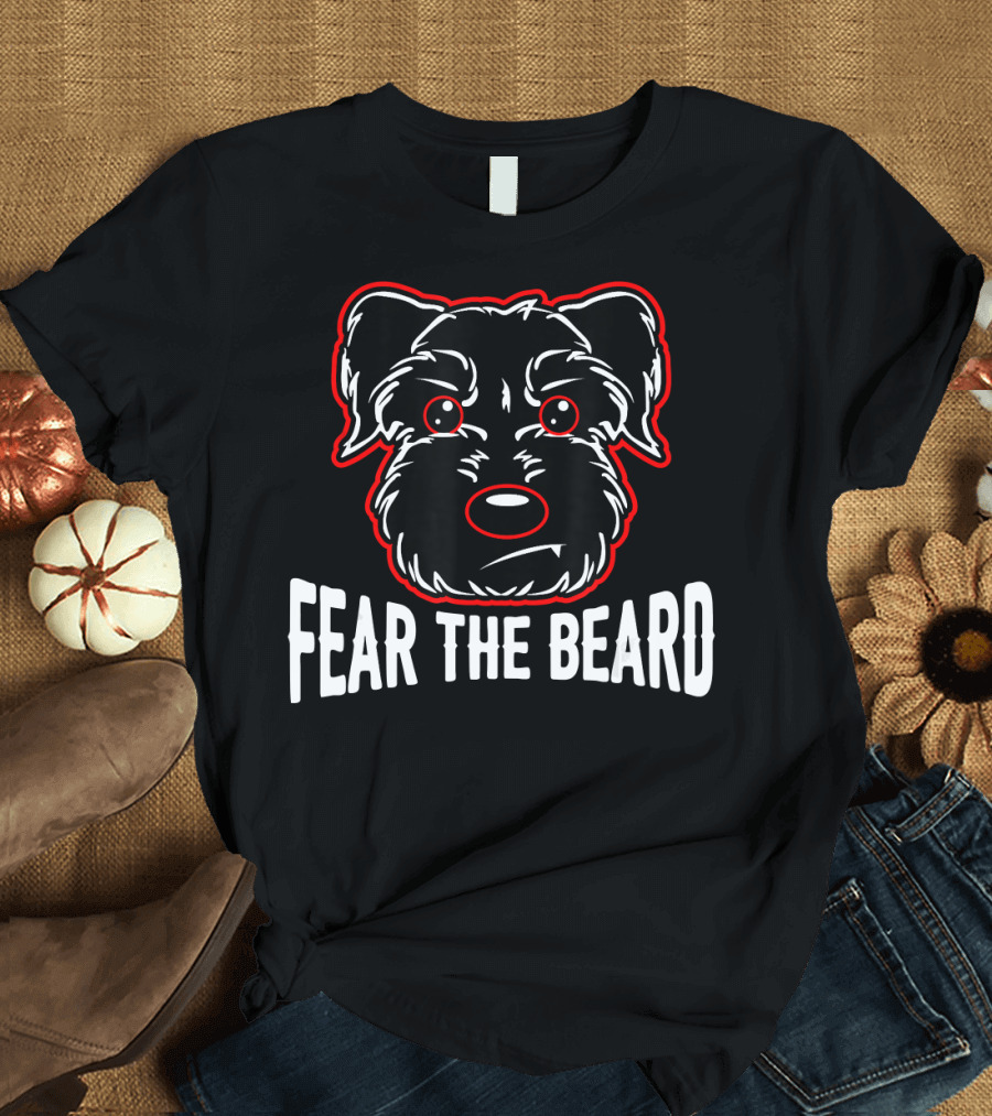 Fear The Beard Schnauzer Face T-Shirt