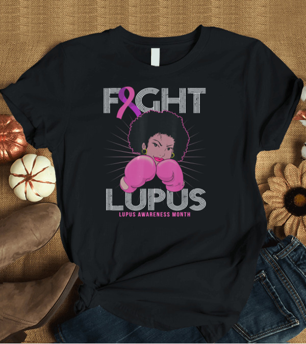T-Shirt: Fight Lupus Lupus Awareness Month Purple Ribbon Boxing Gloves T-Shirt Fight Lupus Lupus Awareness Month Purple Ribbon Boxing Gloves T-Shirt