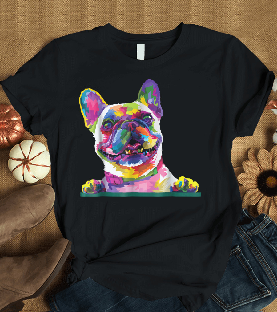 French Bulldog Colorful Dog Pop T-Shirt