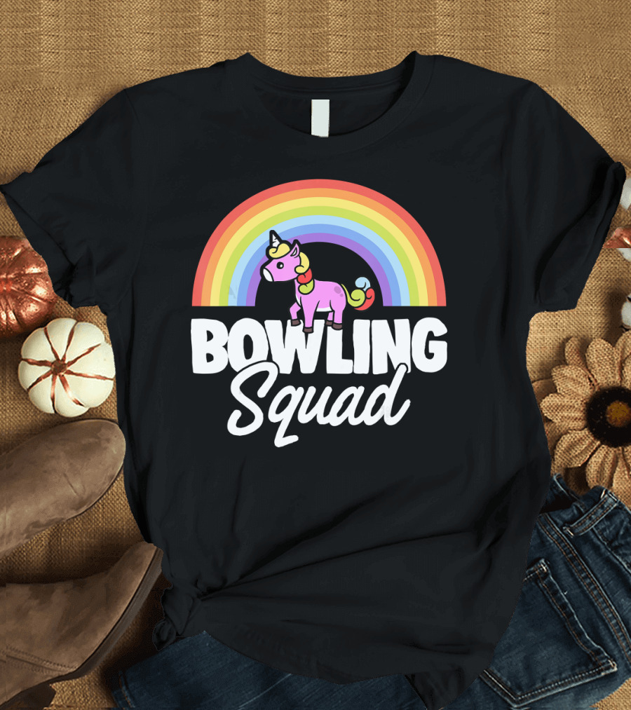 Bowling Squad Funny Unicorn Rainbow T-Shirt