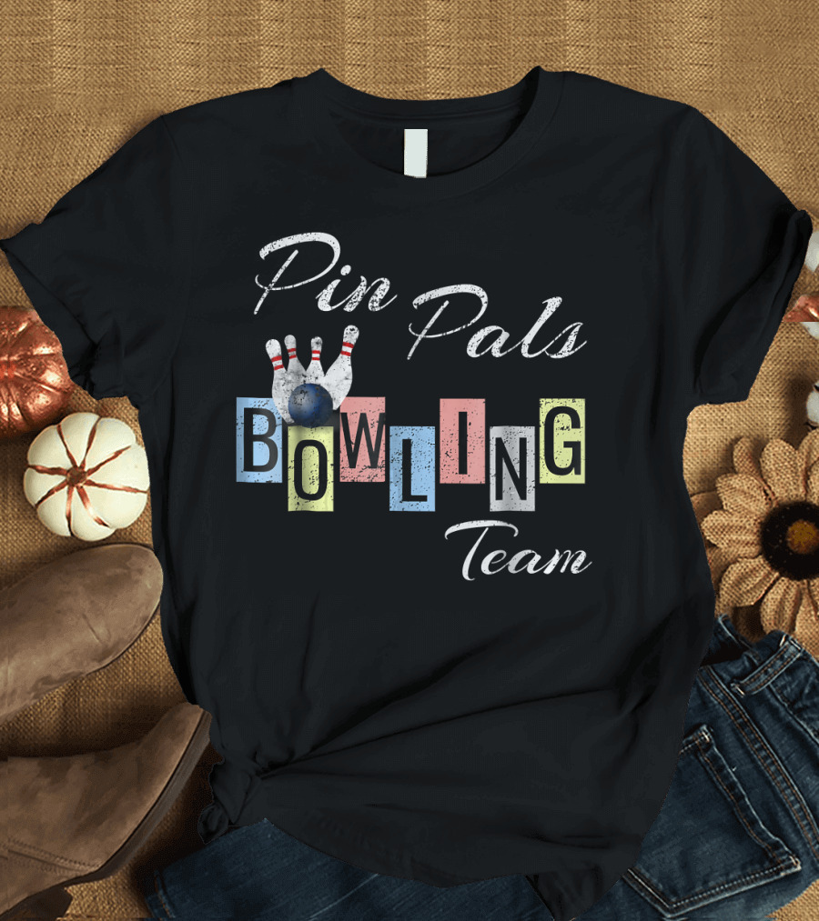 Pin Pals Bowling Team Fun Bow T-Shirt