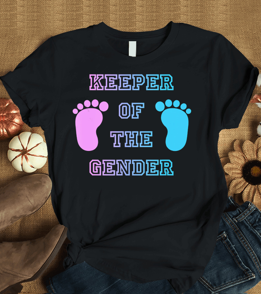 Keeper of the Gender Pink Blue Footprints T-Shirt