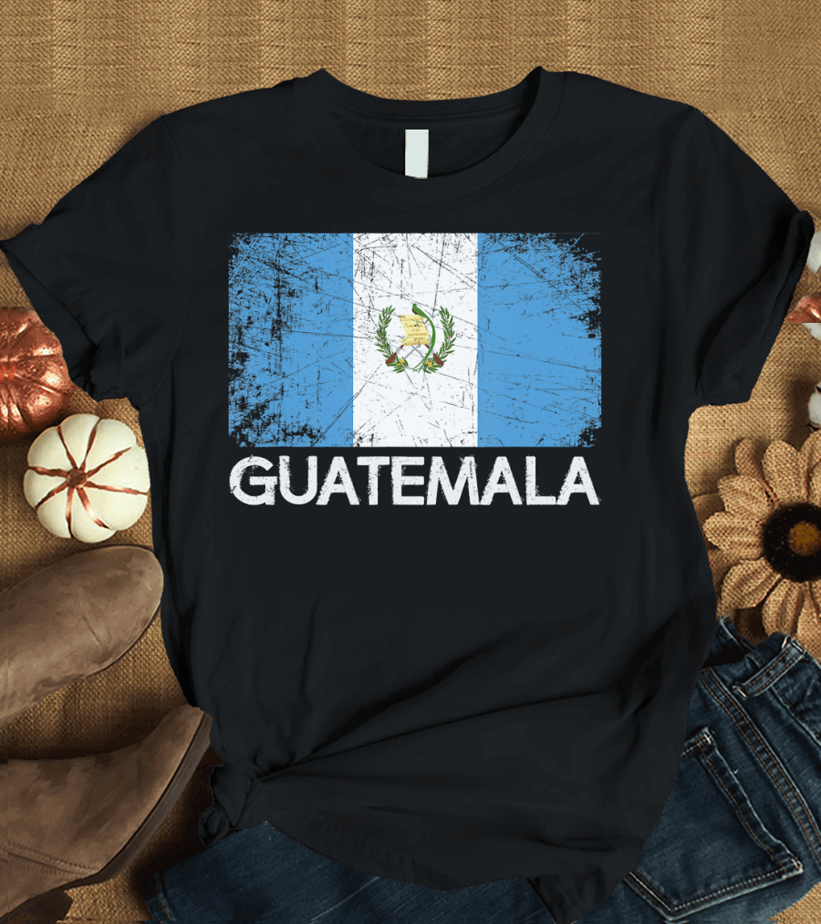 Vintage Guatemalan Flag Distressed Guatemala Emblem T-Shirt