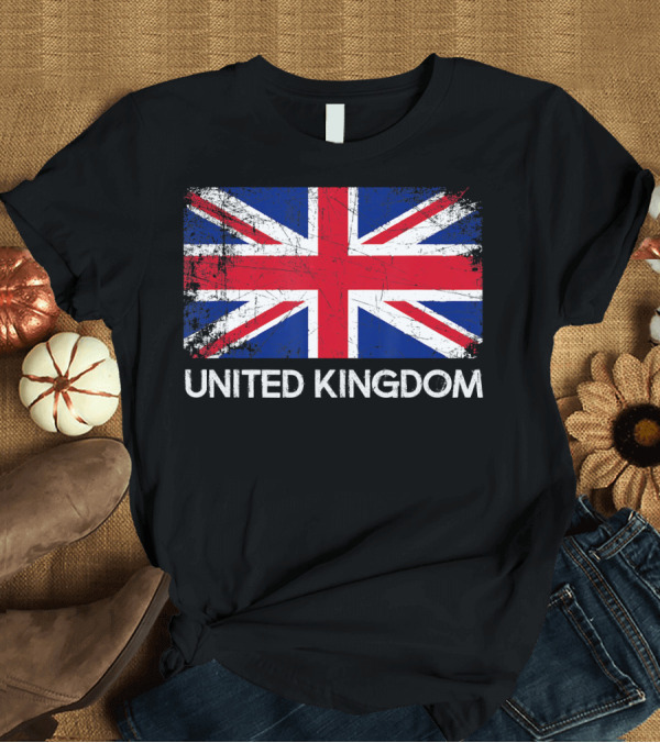 T-Shirt: British Flag Vintage United Kingdom T-Shirt British Flag Vintage United Kingdom T-Shirt
