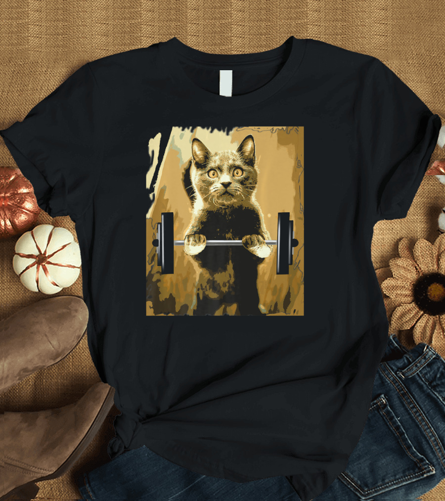 Cat Lifting Weightlifting Cat Training Strength T-Shirt