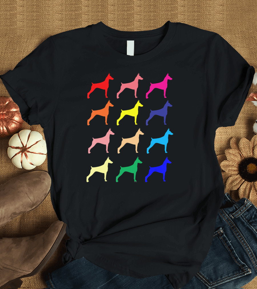 Doberman Pinscher Dog Lovers Colorful Pop T-Shirt