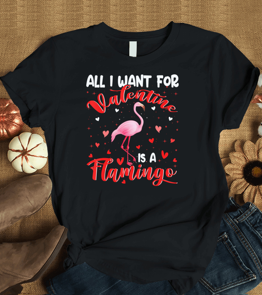 All I Want For Valentine Is A Flamingo T-Shirt