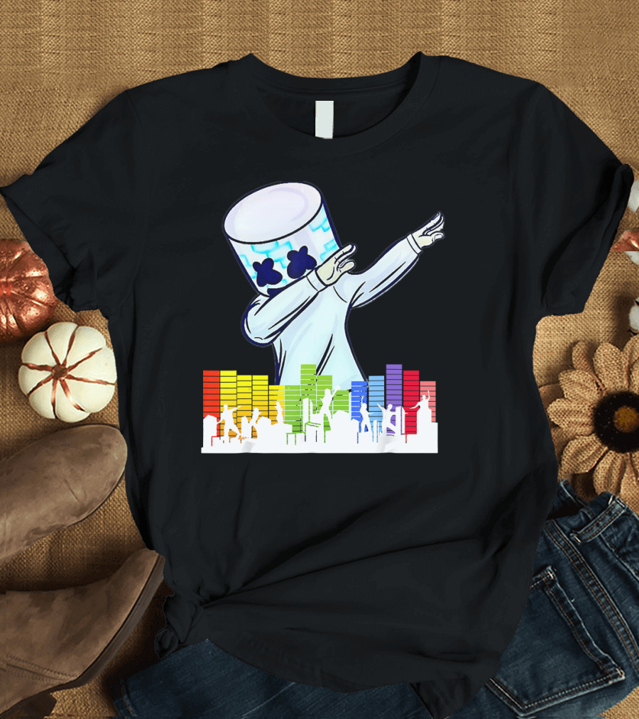 All I Want For Christmas Is Marshmello DJ Dabbing with Music Bars T-Shirt