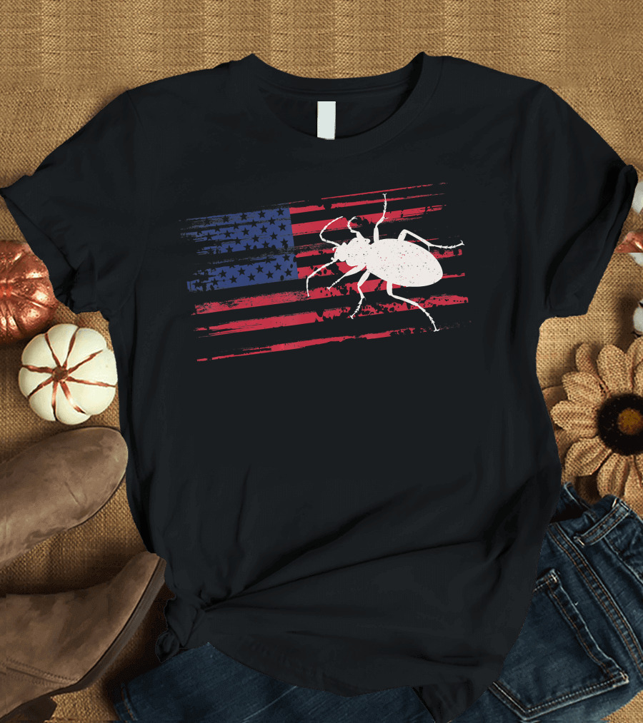 Beetle American Flag Ladybug USA T-Shirt