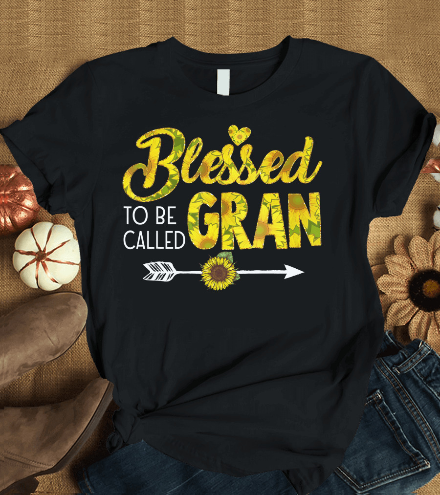 Blessed To Be Called Gran Sunflower Arrow Heart T-Shirt