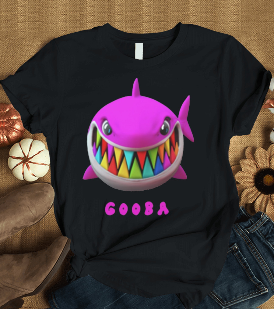 Gooba 69 Merch Pink Shark Colorful Teeth T-Shirt