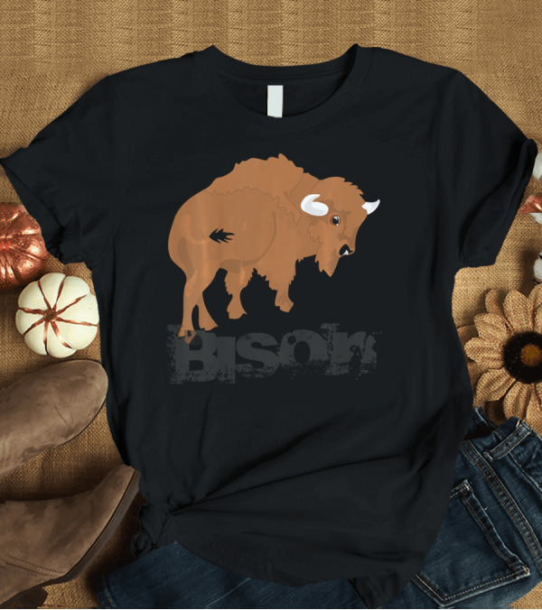 T-Shirt: Bison Kids Cool Animal T-Shirt Bison Kids Cool Animal T-Shirt