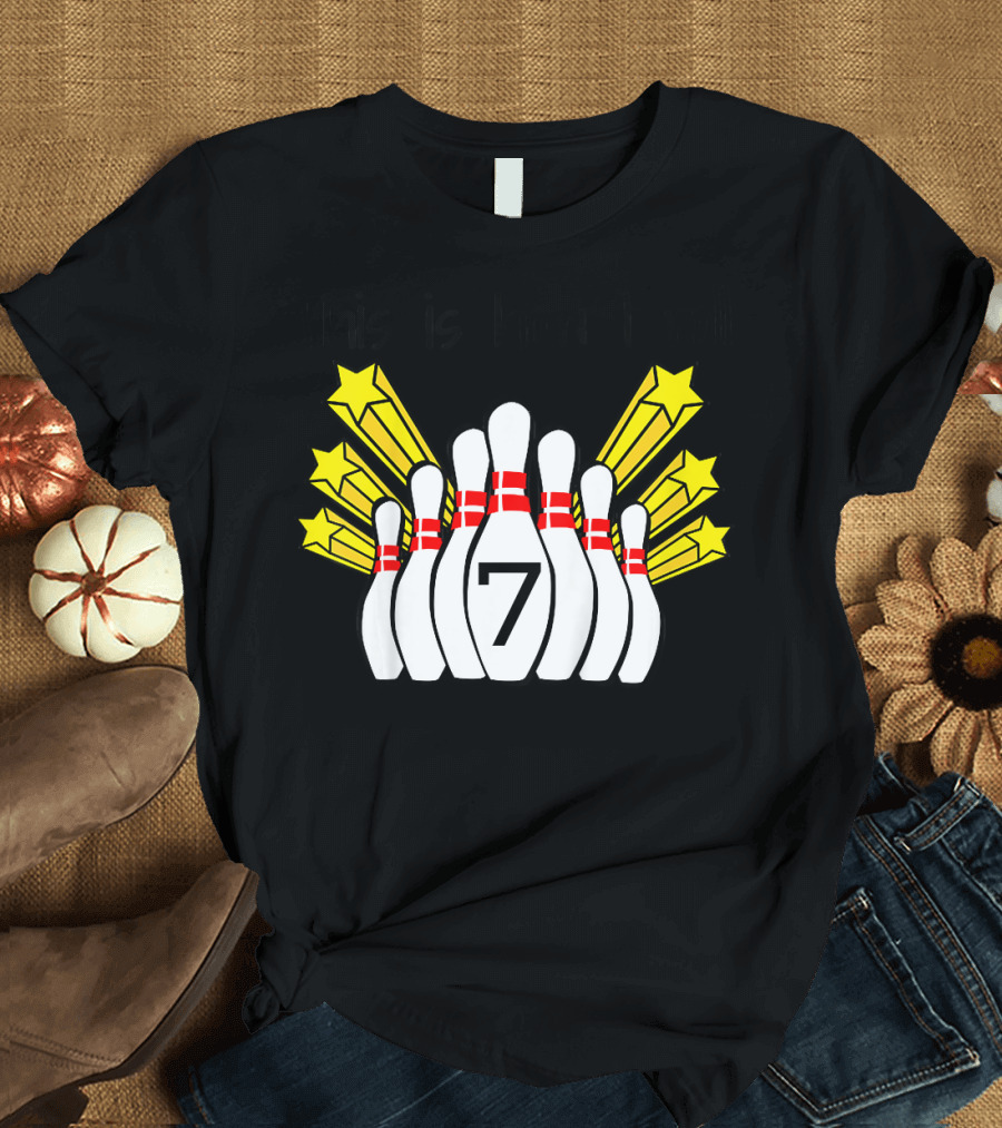 Kids Happy Birthday 7 Year Old Bowling This is How I Roll T-Shirt