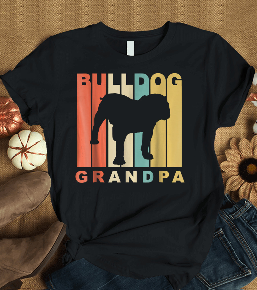 Bulldog Grandpa Mens Style Dog Grand T-Shirt
