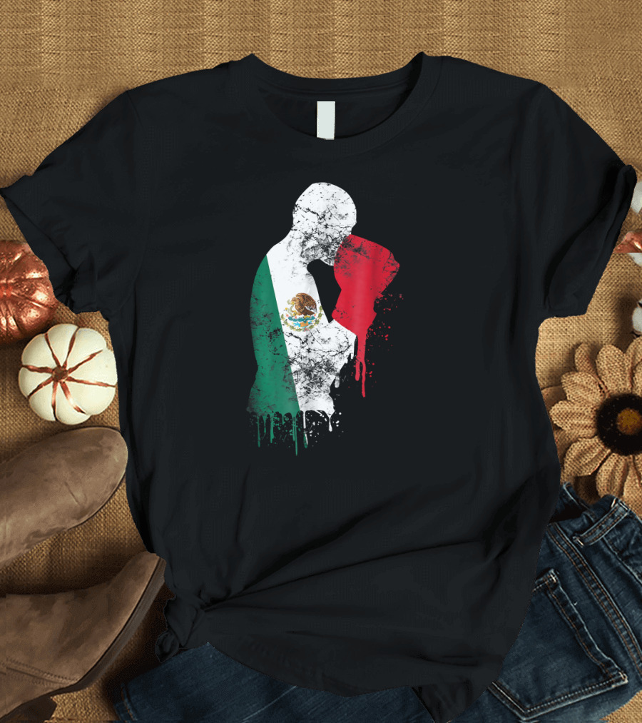 Mexican Boxing Gloves with Mexico Flag Colors and Emblem T-Shirt