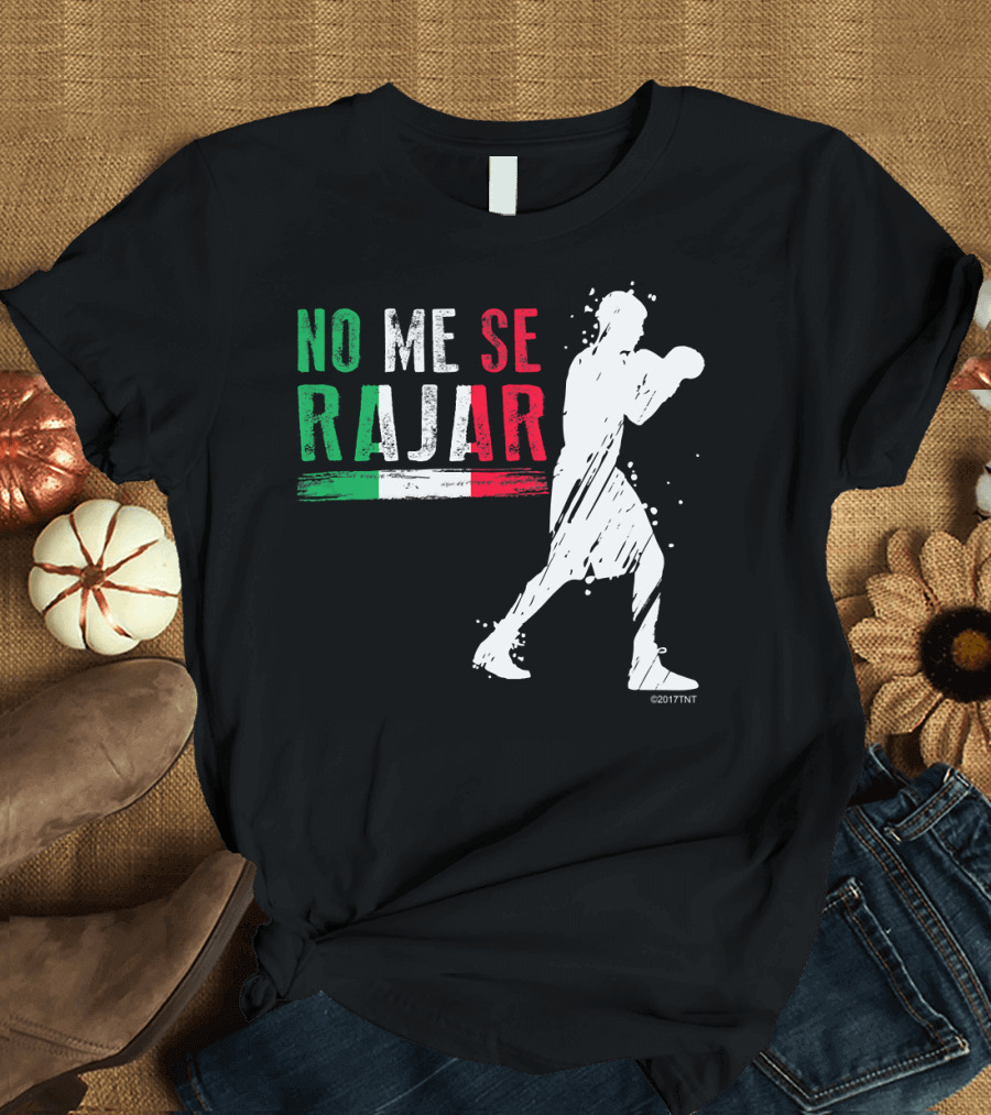 No Me Se Rajar Mexico Boxing Silhouette Mexican Flag Colors T-Shirt
