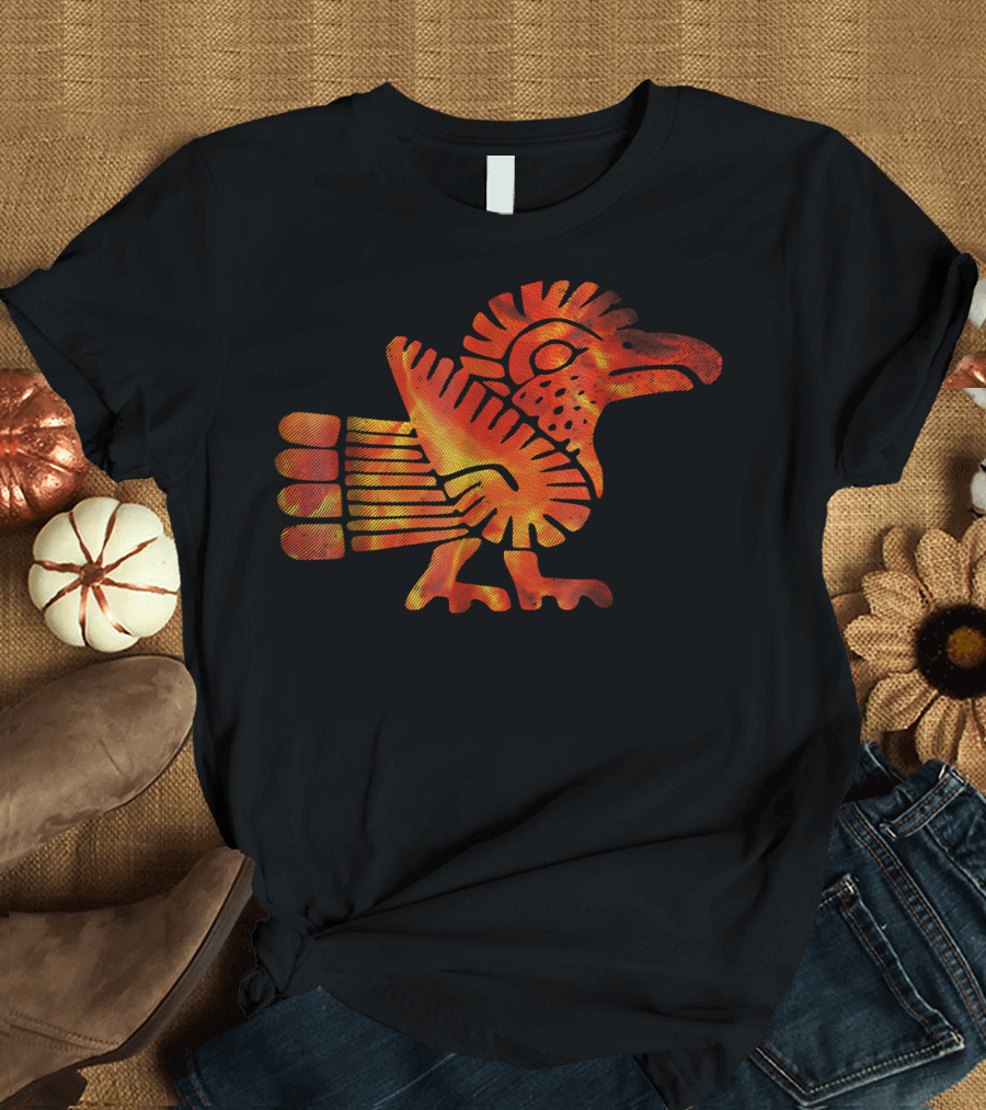Multi Color Orange Aztec Bird T-Shirt