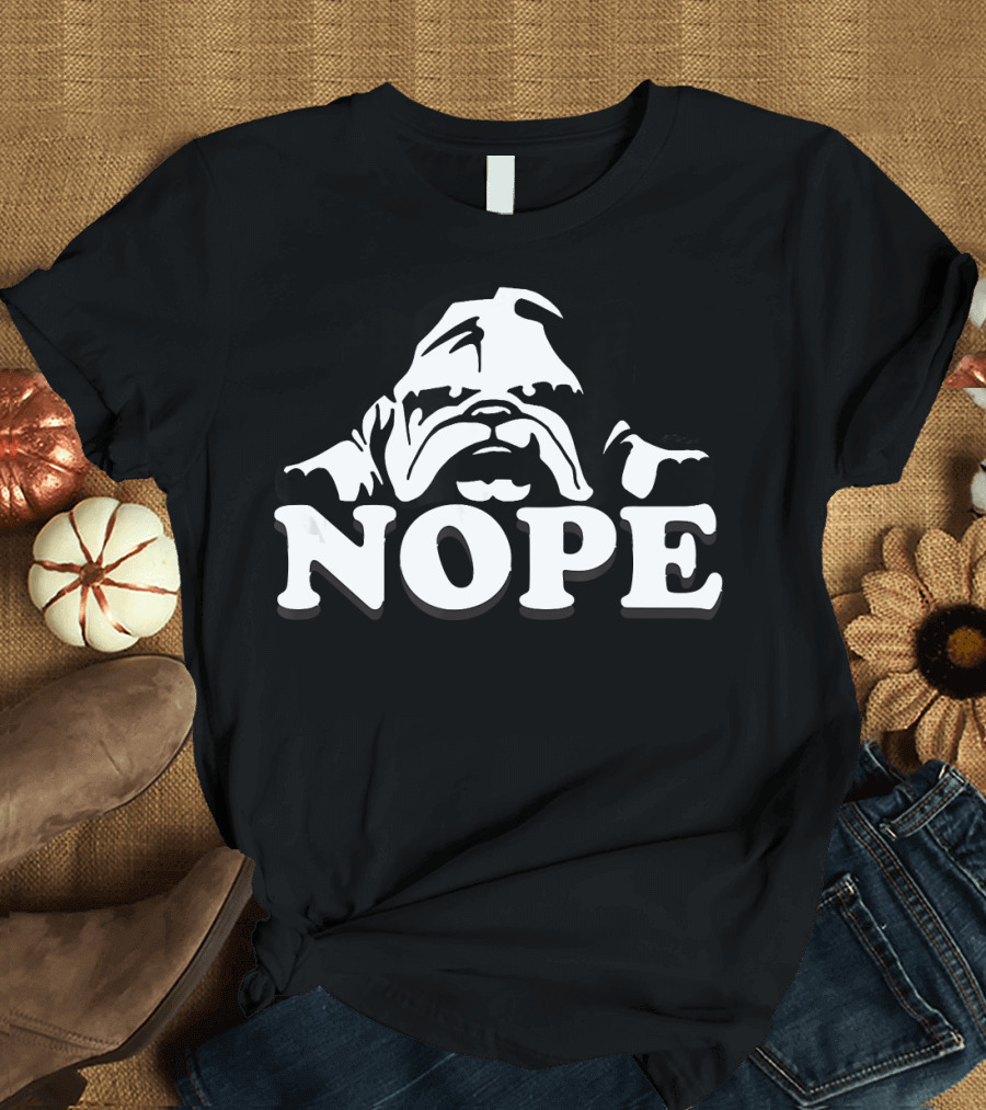 Naughty English Bulldog NOPE Mood Bulldog Face T-Shirt