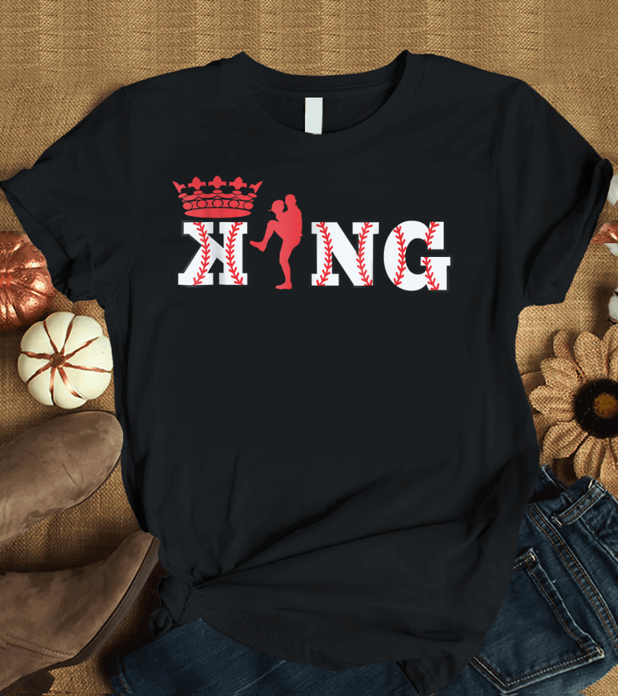 K Pitcher King Baseball Stitches T-Shirt