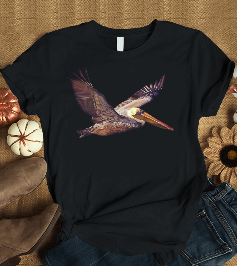 Please Love Bird Pelican Flying Majestically T-Shirt
