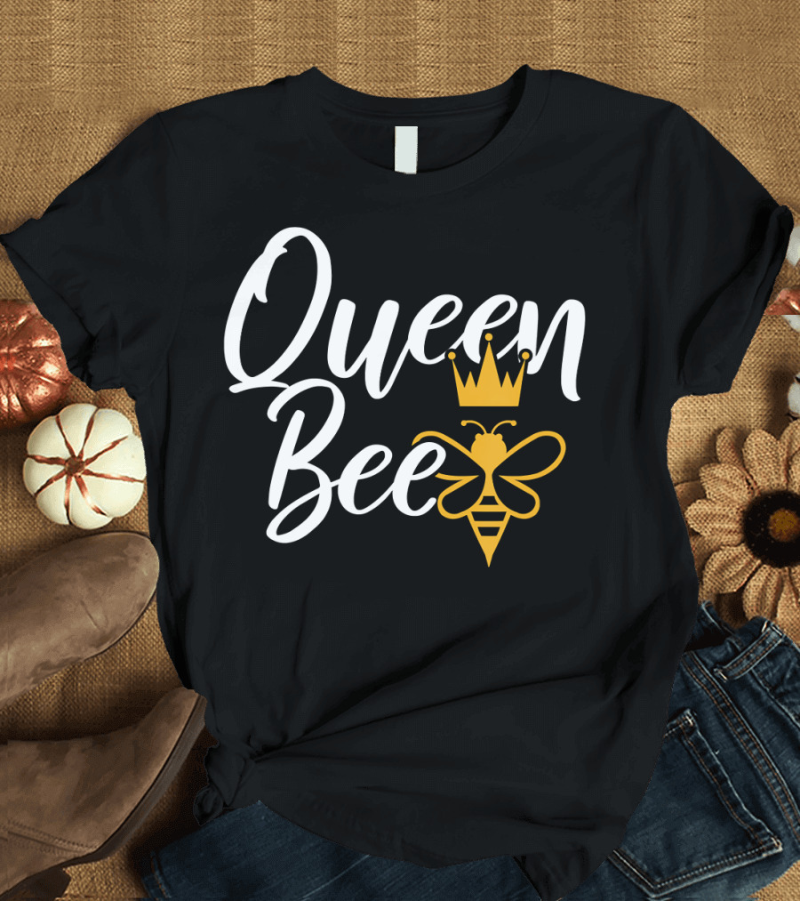Queen Bee with Crown and Honeybee T-Shirt