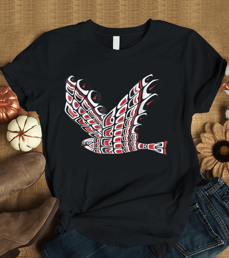 Red Tail Hawk Pacific Northwest Native American T-Shirt