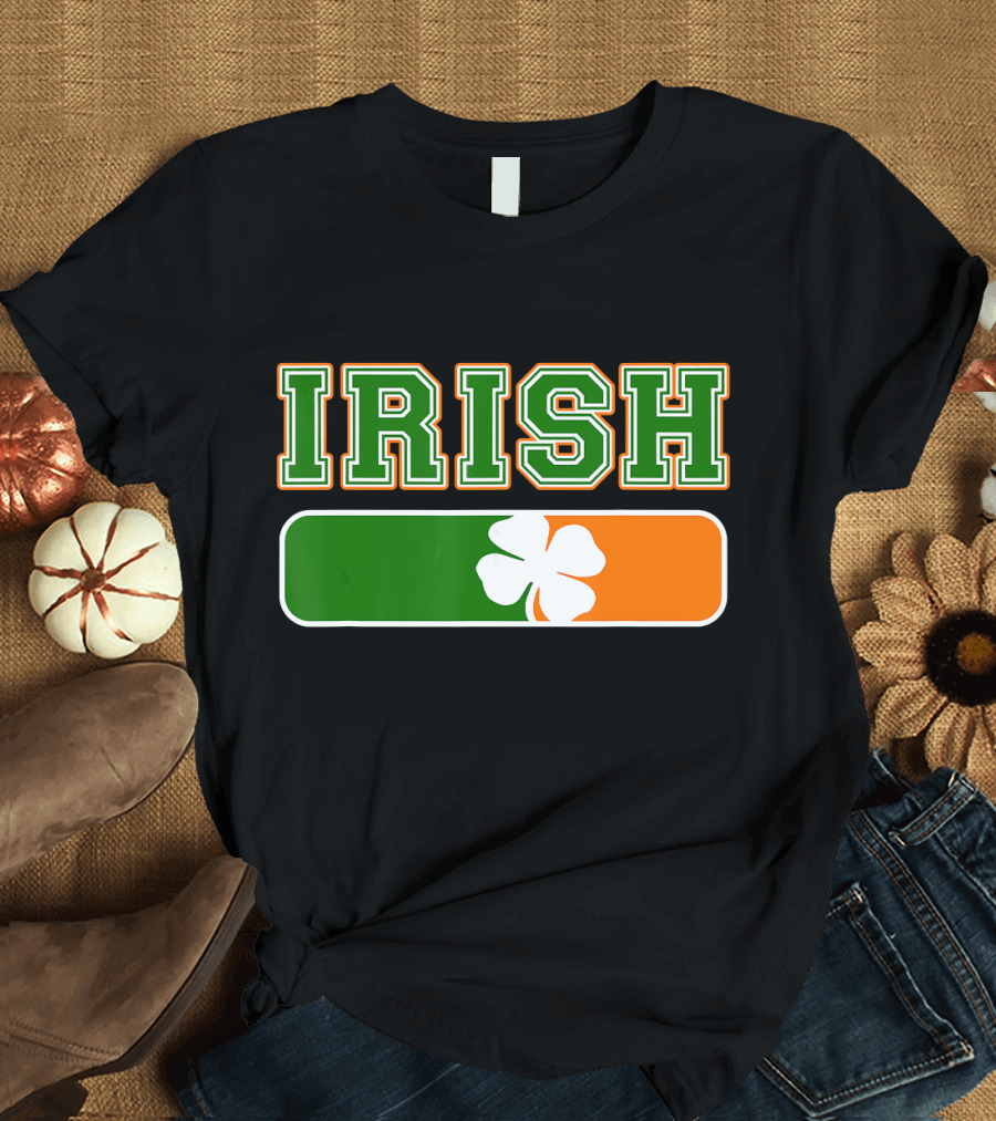 Irish Shamrock Green Orange St Patricks Day T-Shirt