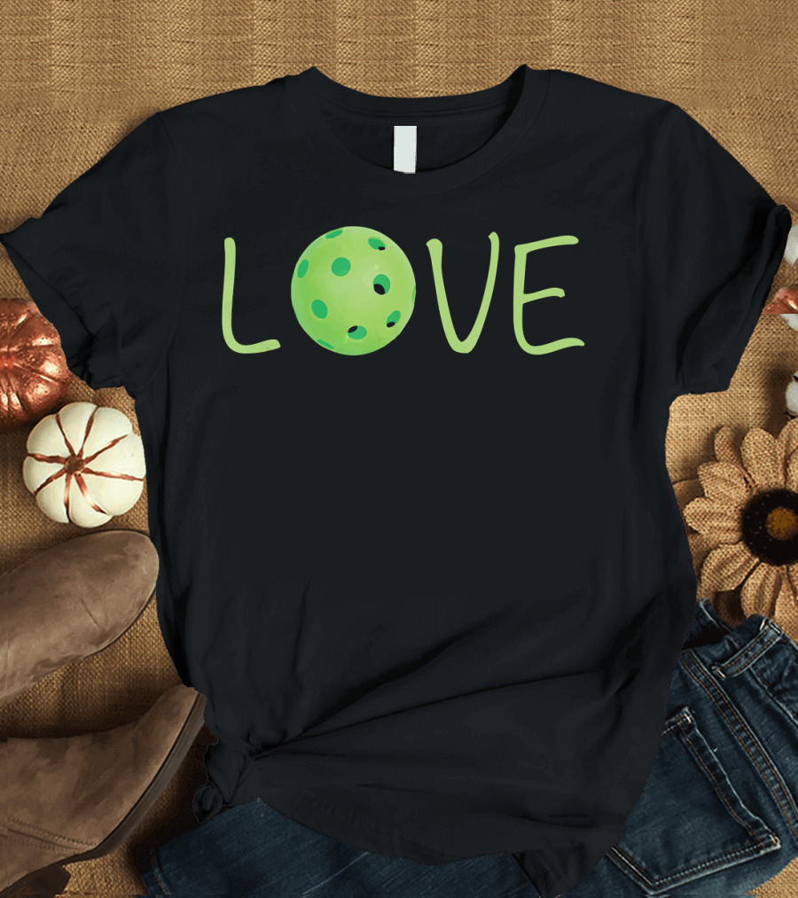 Love Pickleball I Heart Pic Green Ball T-Shirt