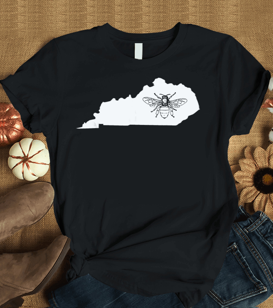 Kentucky Bee Lover Beekeeper Map with Bee T-Shirt