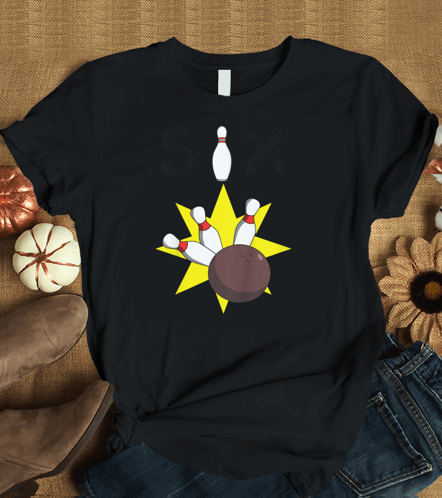 Six Year Old Bowling Birthday Party Kids 6th T-Shirt