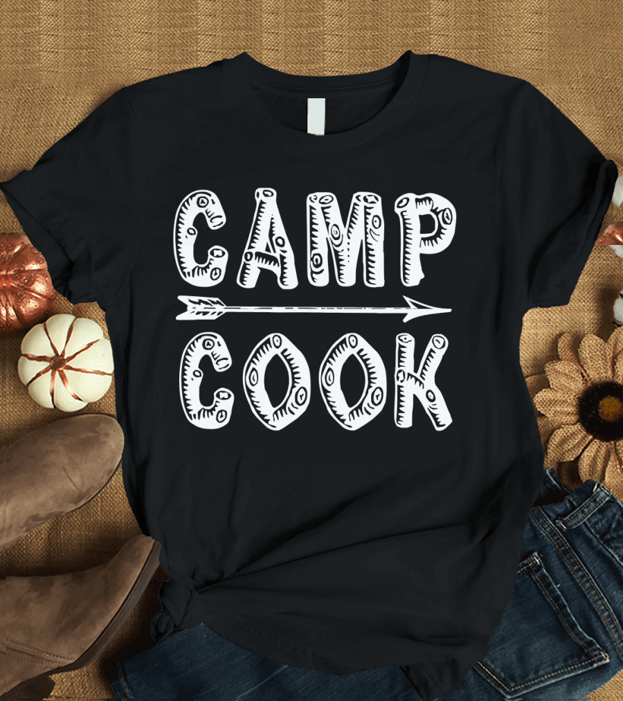 Camp Cook Outdoor Cooking Camping Arrow T-Shirt