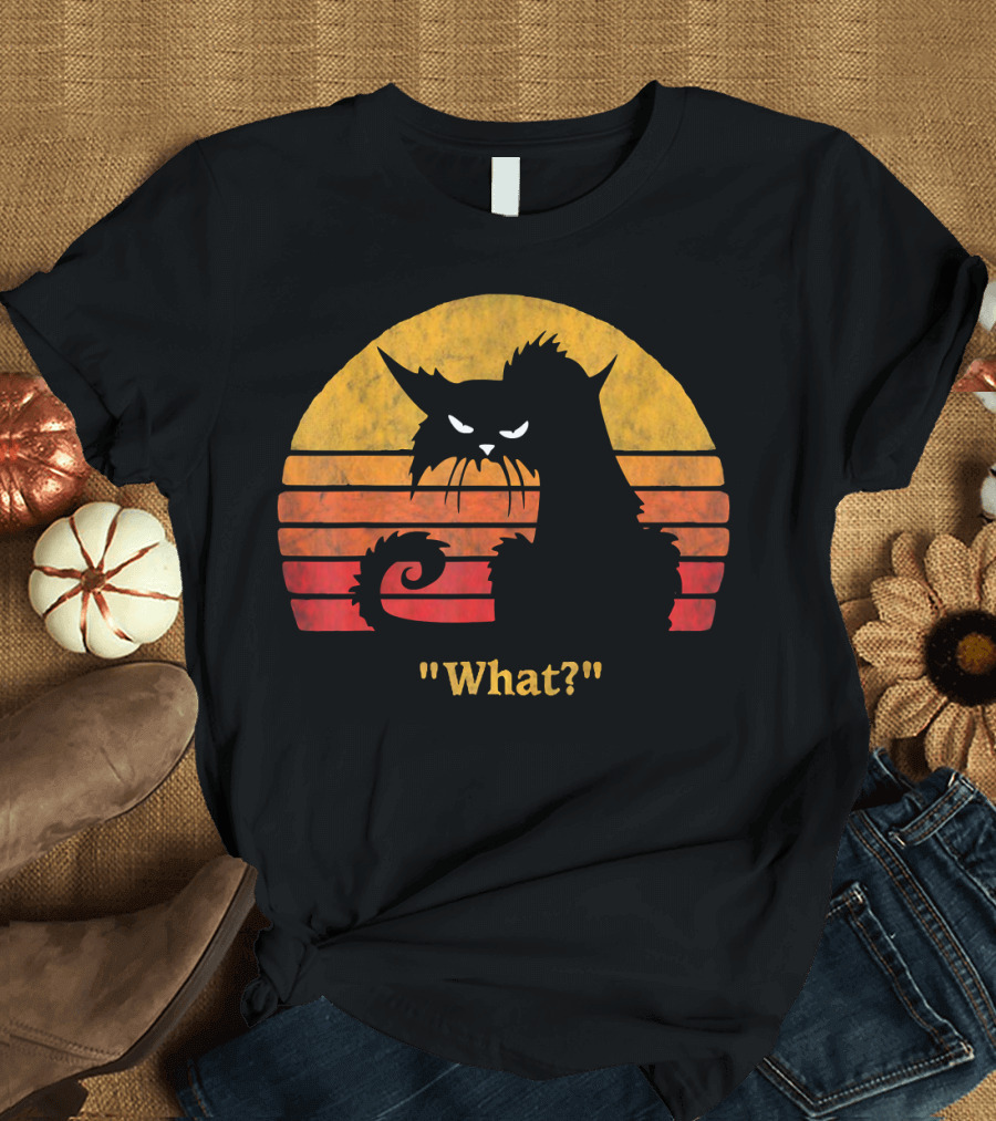 What Cat Silhouette Sunset T-Shirt