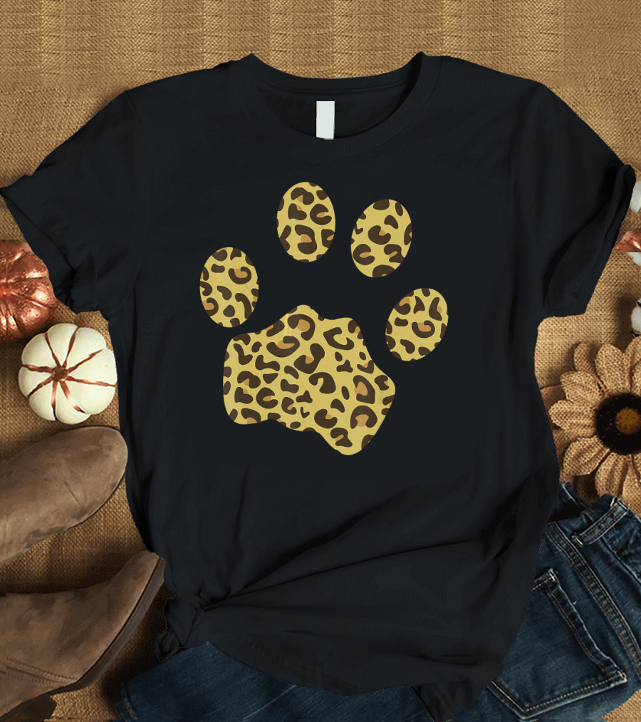 Cheetah Leopard Paw Prints T-Shirt