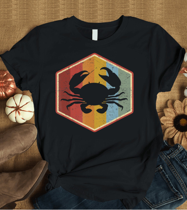 T-Shirt: Vintage Crab Retro Hexagonal T-Shirt Vintage Crab Retro Hexagonal T-Shirt