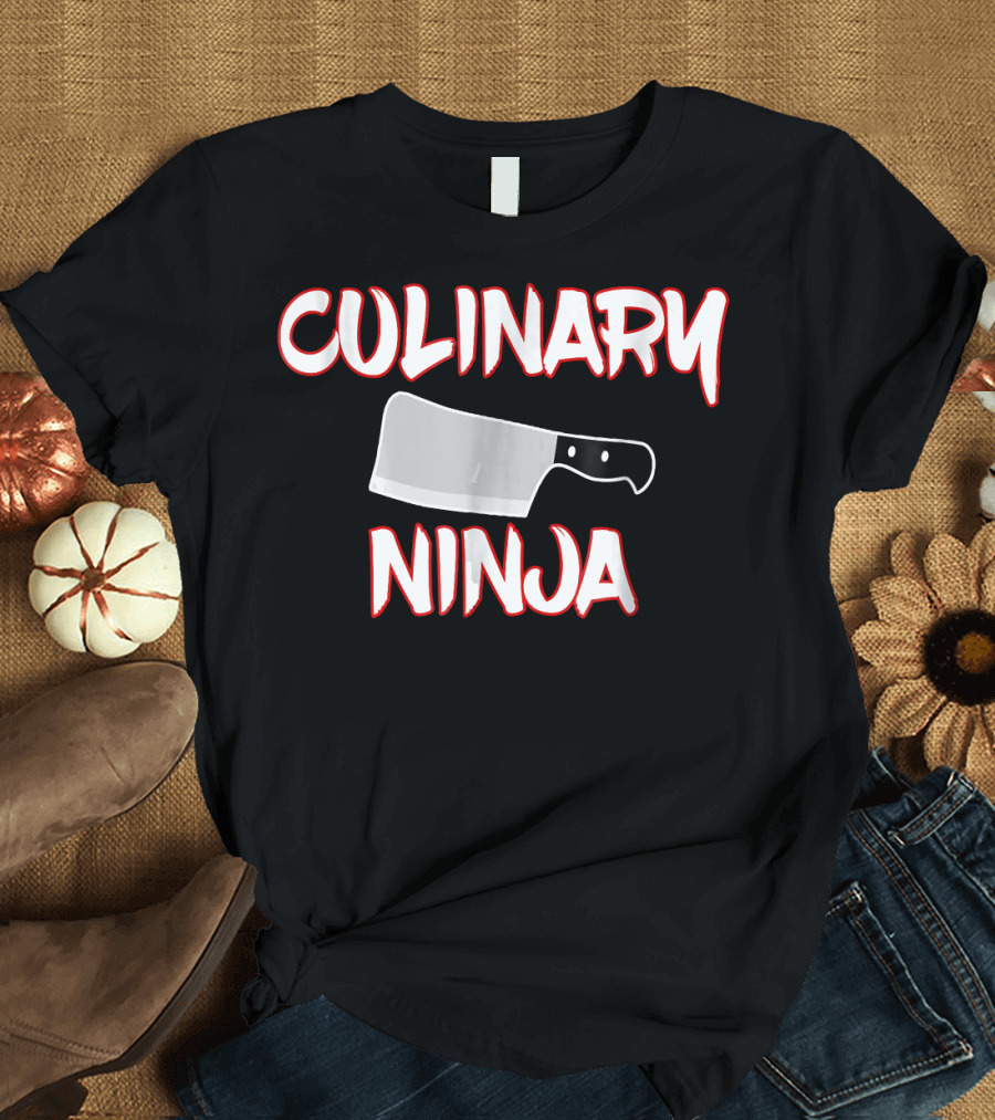 Culinary Ninja Cleaver Chef Cooking Food T-Shirt