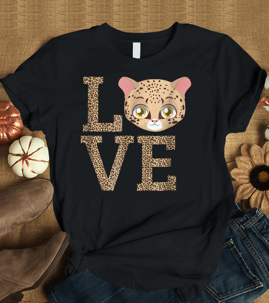 Love Cute Cat Tees Cheetah Face Born Wild T-Shirt