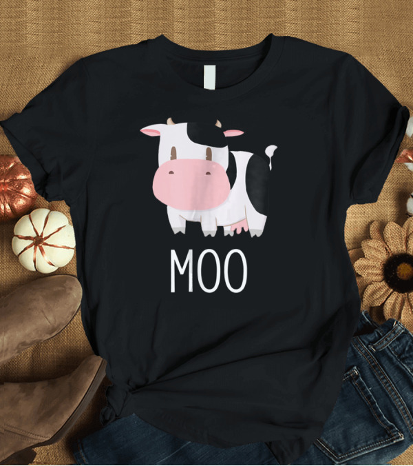T-Shirt: Cute Cow Moo Farm Animals Farmer Cow Moo T-Shirt Cute Cow Moo Farm Animals Farmer Cow Moo T-Shirt