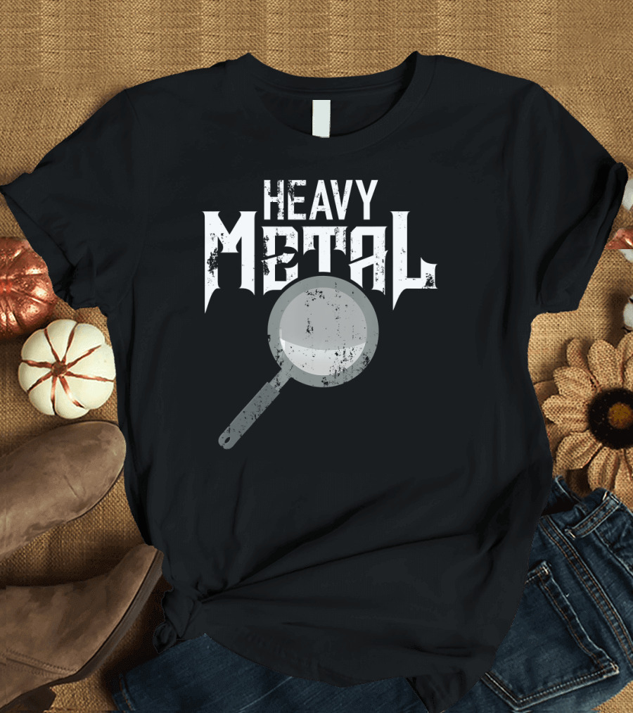 Heavy Metal Frying Pan Humor T-Shirt