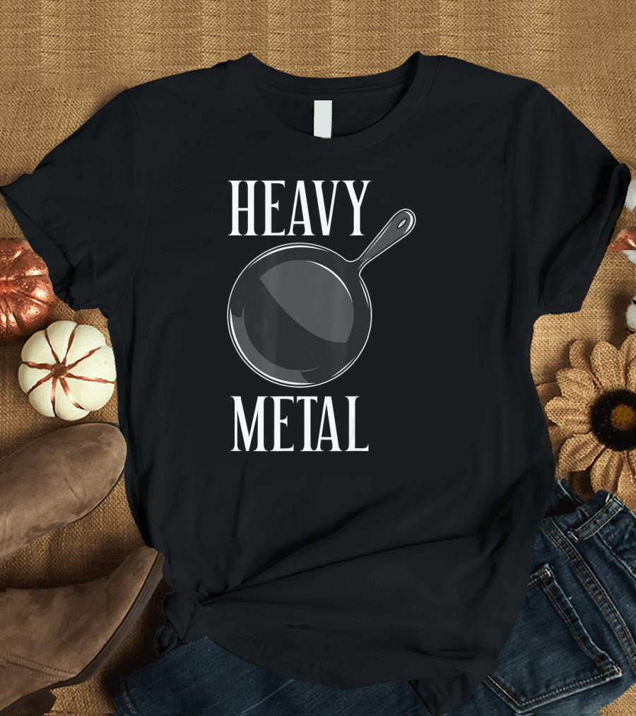Heavy Metal Cast Iron Pan Chef Cookware T-Shirt