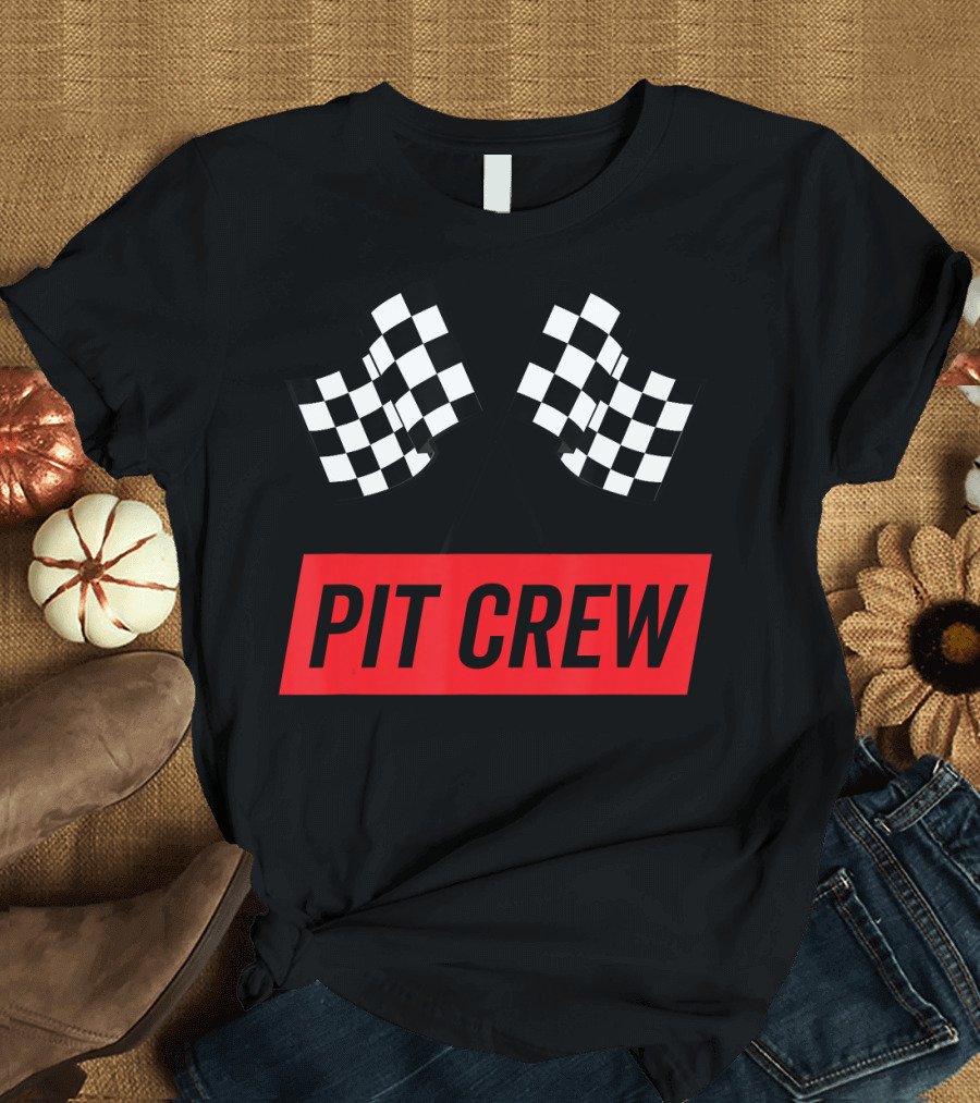 Pit Crew Racing Checkered Flags T-Shirt