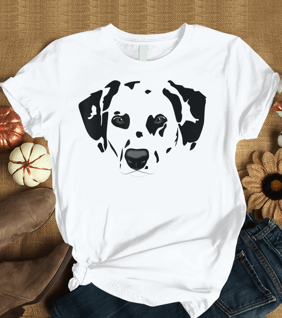 Dalmatian Dog Black and White Face T-Shirt