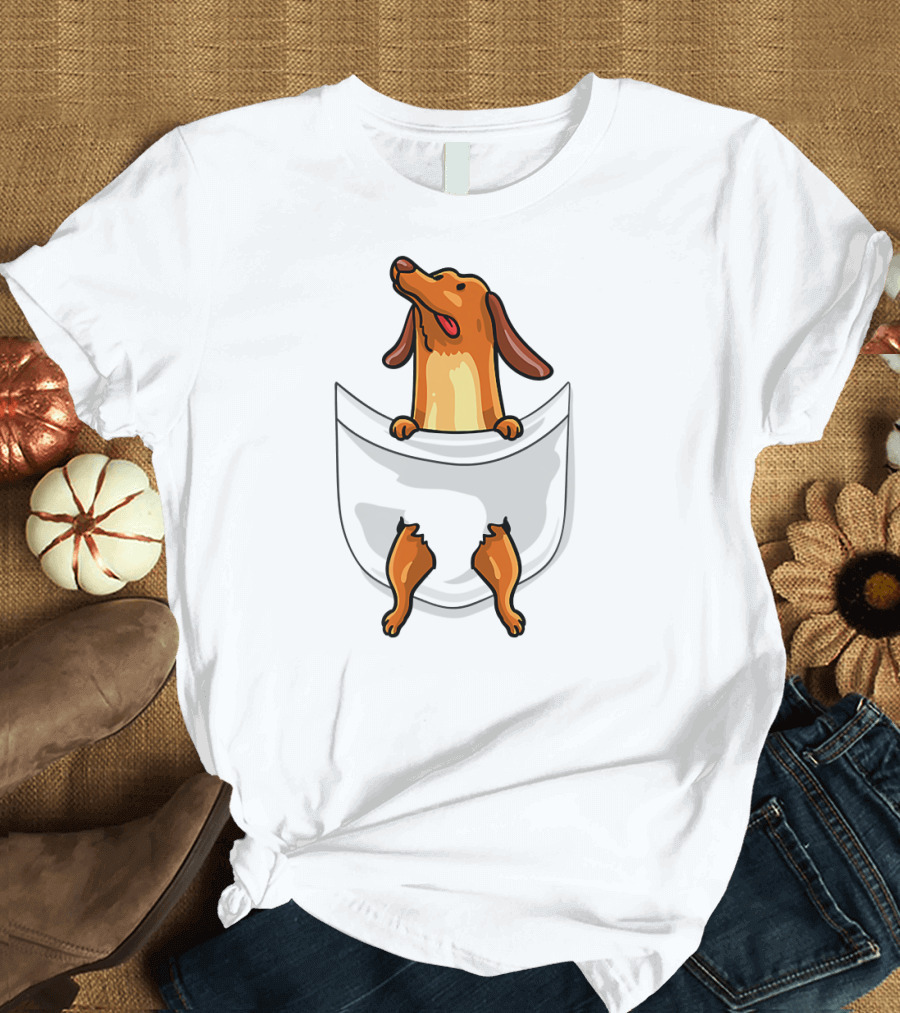 Dachshund In A Pocket Funny Wiener Sausage Dog T-Shirt